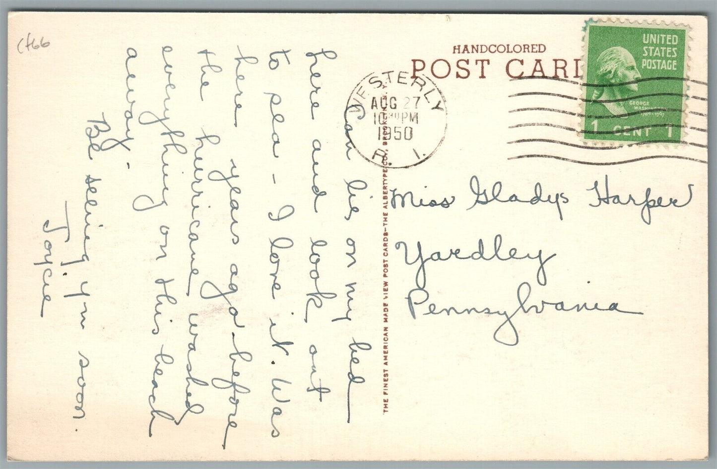 MISQUAMICUT BEACH RI PLEASANT VIEW HOUSE ANTIQUE POSTCARD