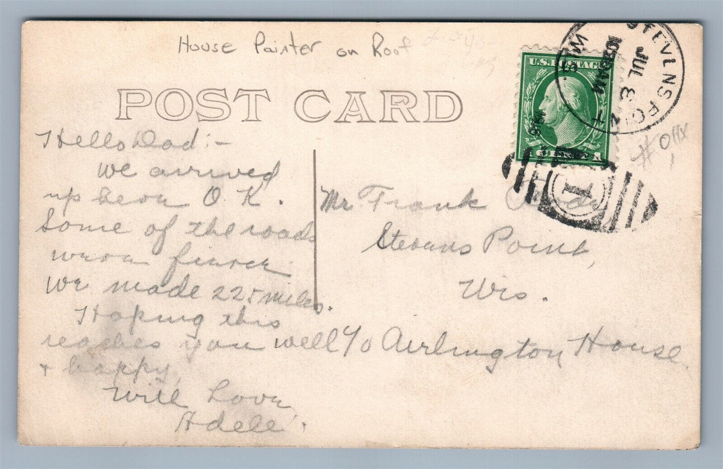 DAGGETT MI  MI STREET SCENE ROOF REPAIR ANTIQUE REAL PHOTO POSTCARD RPPC