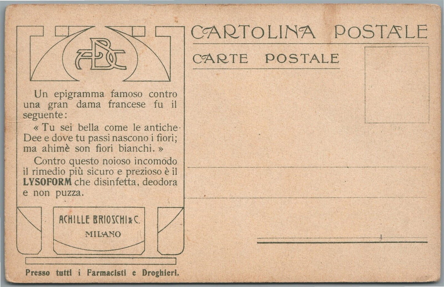 BRAZIL POST ITALIAN ANTIQUE POSTCARD LA POSTA NEL BRASILE