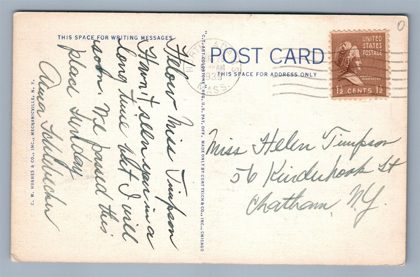 MOHAWK TRAIL MA TOTEM TRADING POST VINTAGE POSTCARD