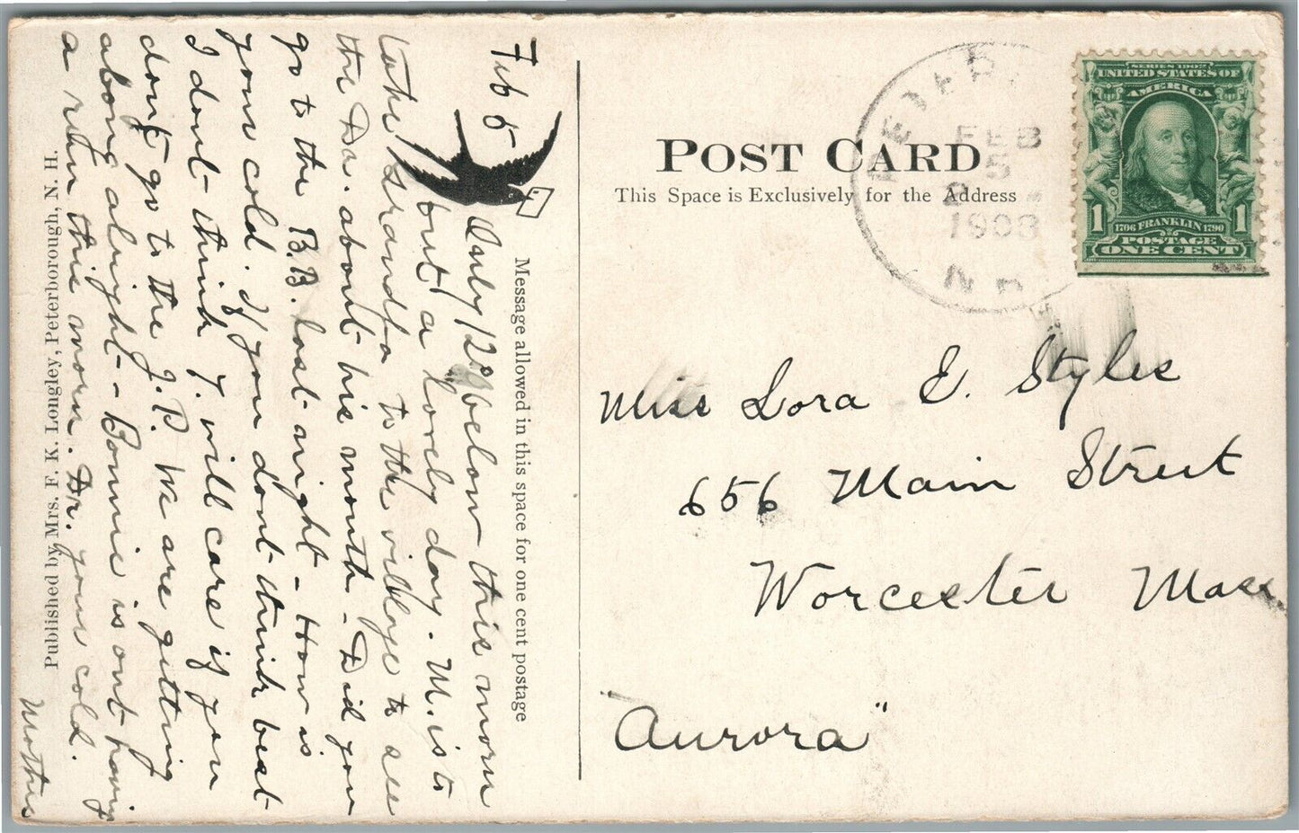 PETERBOROUGH NH CONTOOCOOK RIVER & GRANITE BRIDGE ANTIQUE POSTCARD