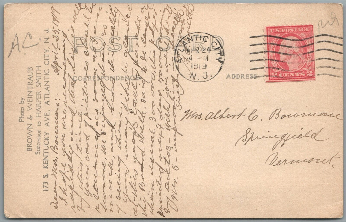 ATLANTIC CITY NJ CROWD SCENE ANTIQUE REAL PHOTO POSTCARD RPPC