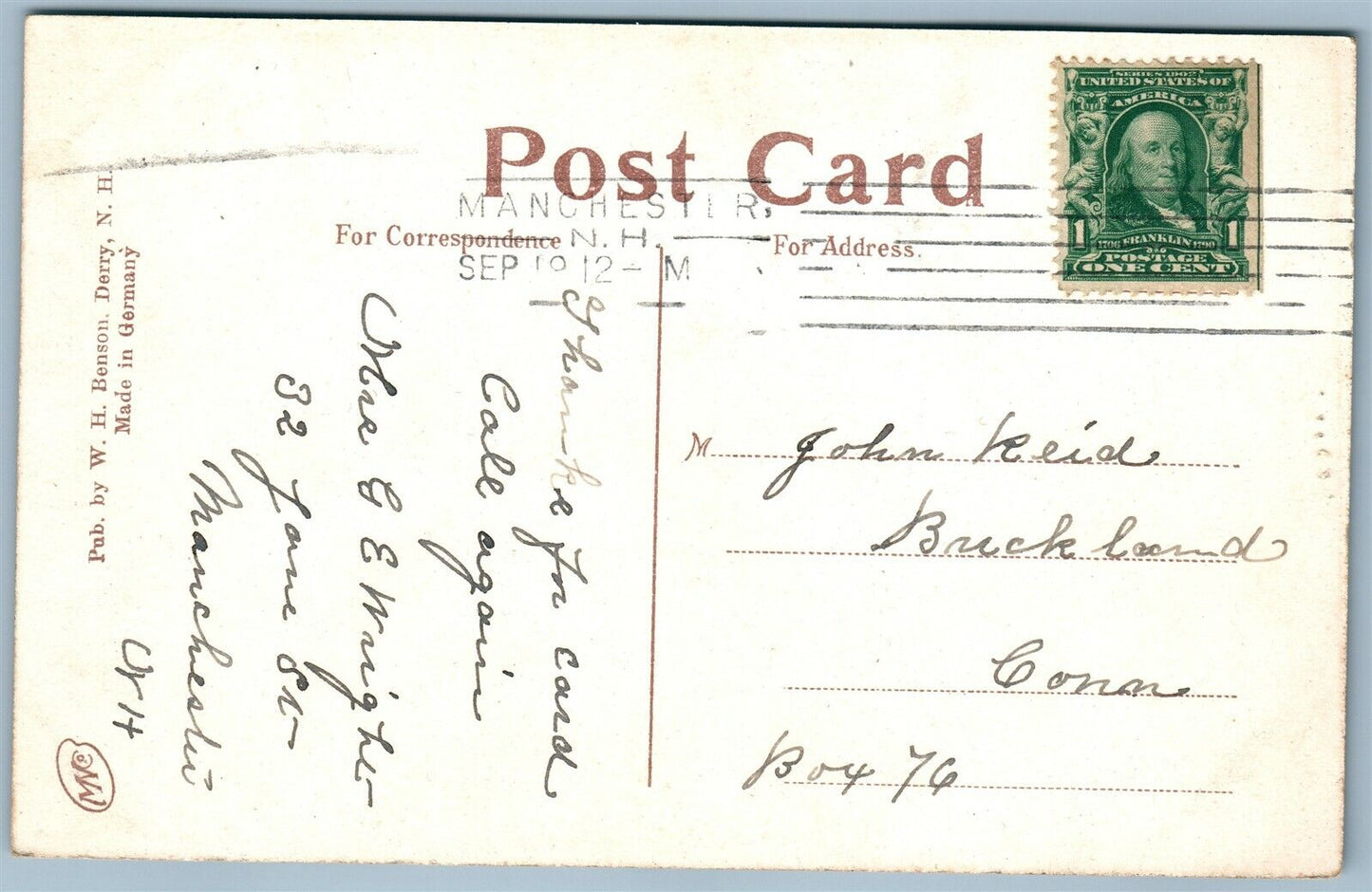 DERRY NH OLD ROYD HOMESTEAD ANTIQUE POSTCARD