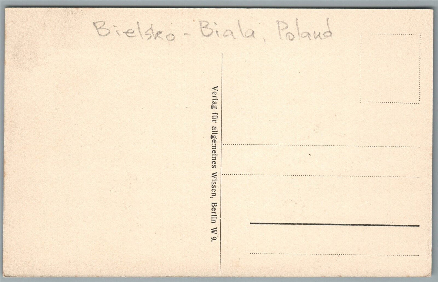 POLAND BIELSKO-BIALA POST OFFICE STREET SCENE ANTIQUE POSTCARD