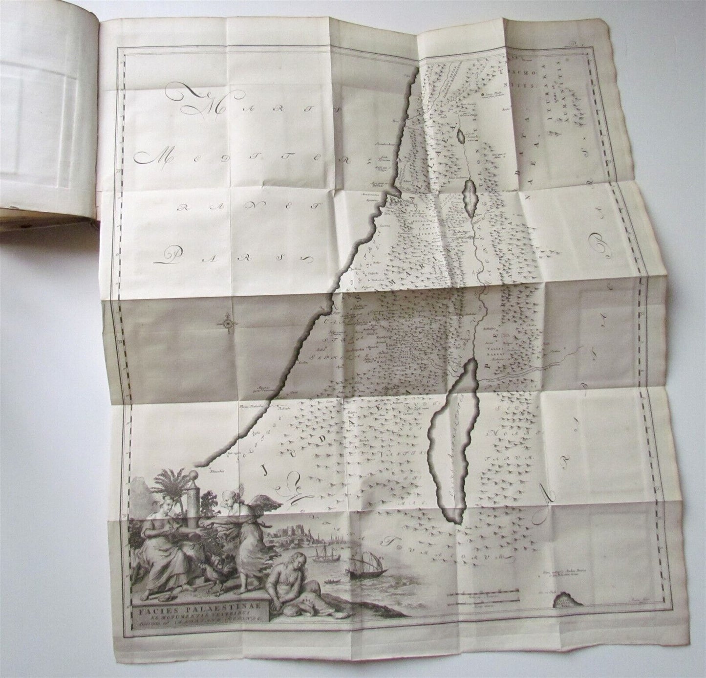 1714 Palaestina ex Monumentis Verteribus 2 volumes antique VELLUM PALESTINE ILL