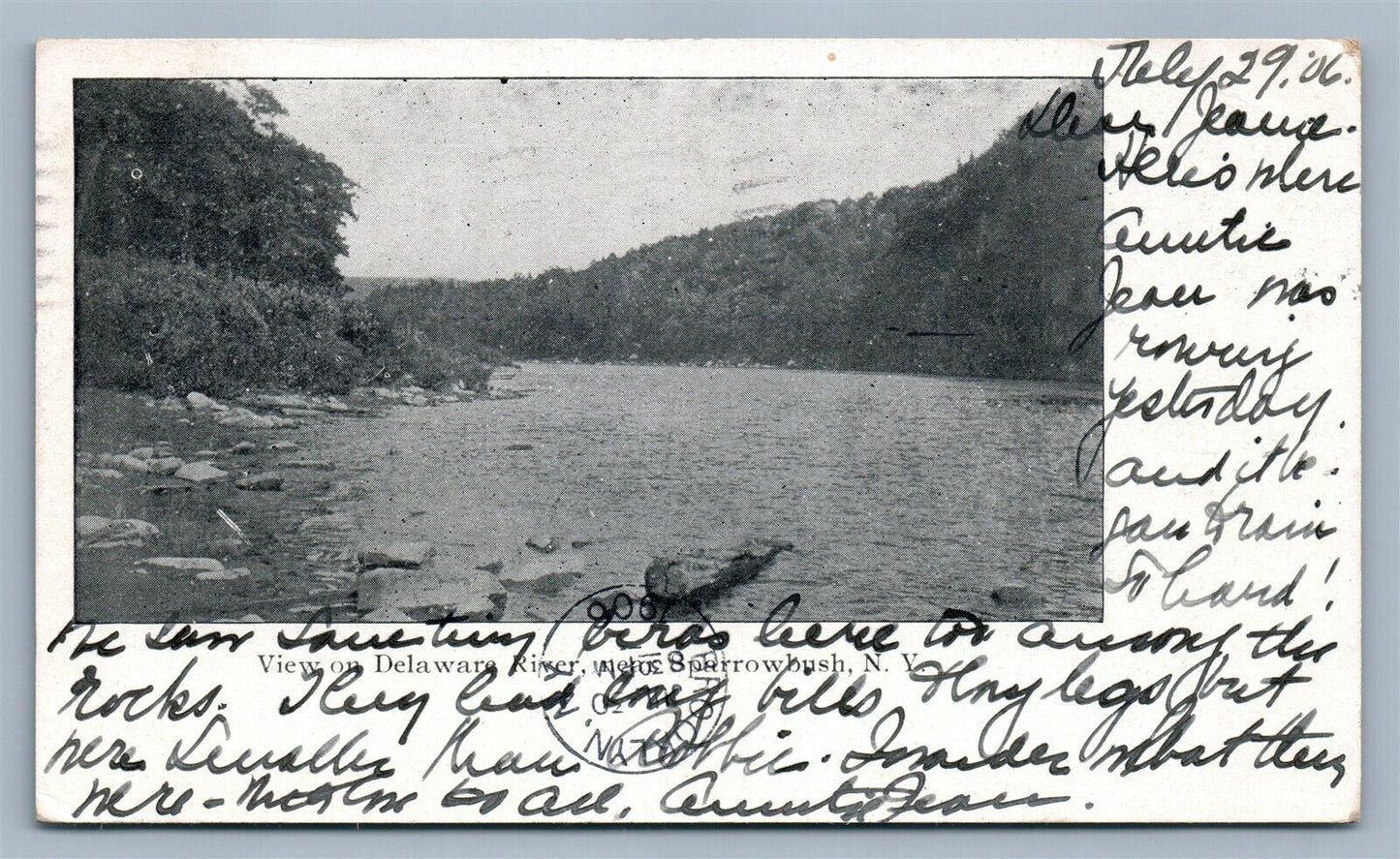 SPARROWBUSH NY DELAWARE RIVER ANTIQUE POSTCARD