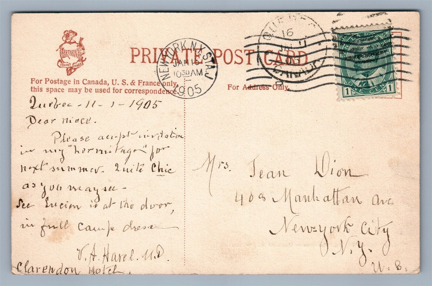 CANADIAN HUNTING CAMP ANTIQUE POSTCARD