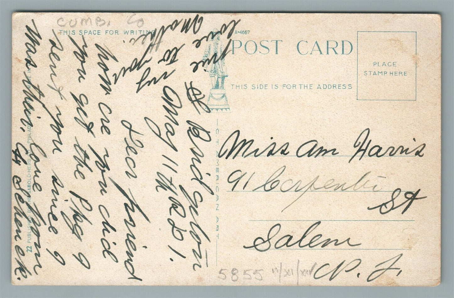BRIDGETON NJ COHANSEY RIVER & BROAD STREET BRIDGE ANTIQUE POSTCARD