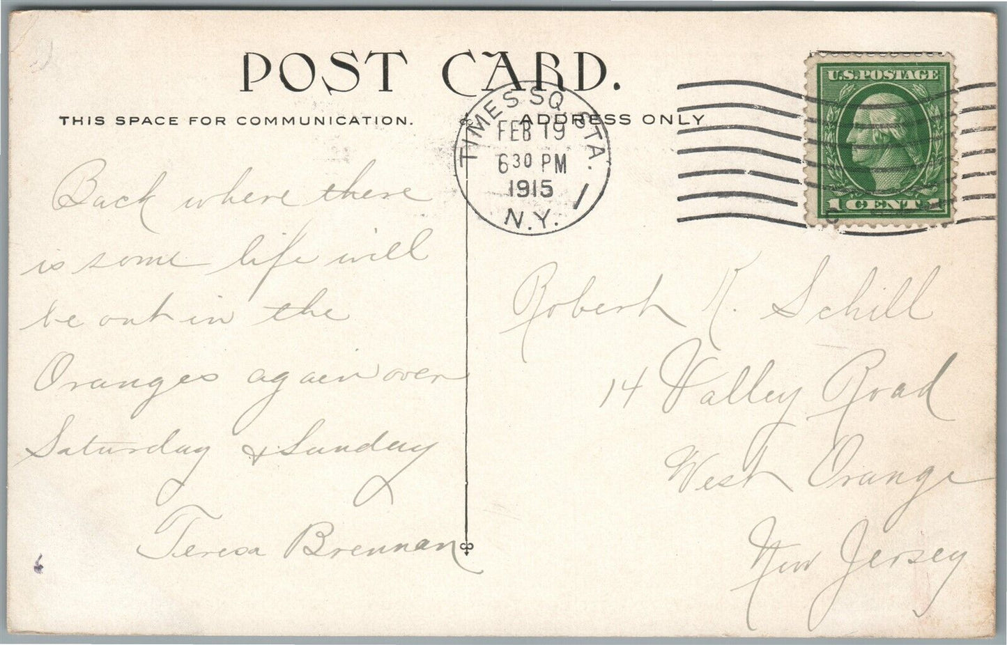 NEW YORK CITY NY BROADWAY SHANLEY'S RESTAURANT ANTIQUE POSTCARD