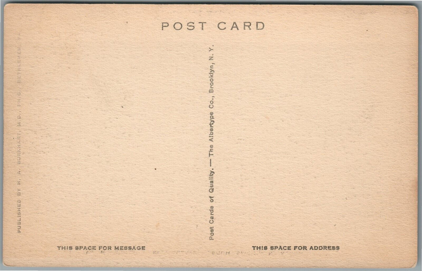 BETHLEHEM PA MORAVIAN WIDOWS' HOUSE ANTIQUE POSTCARD