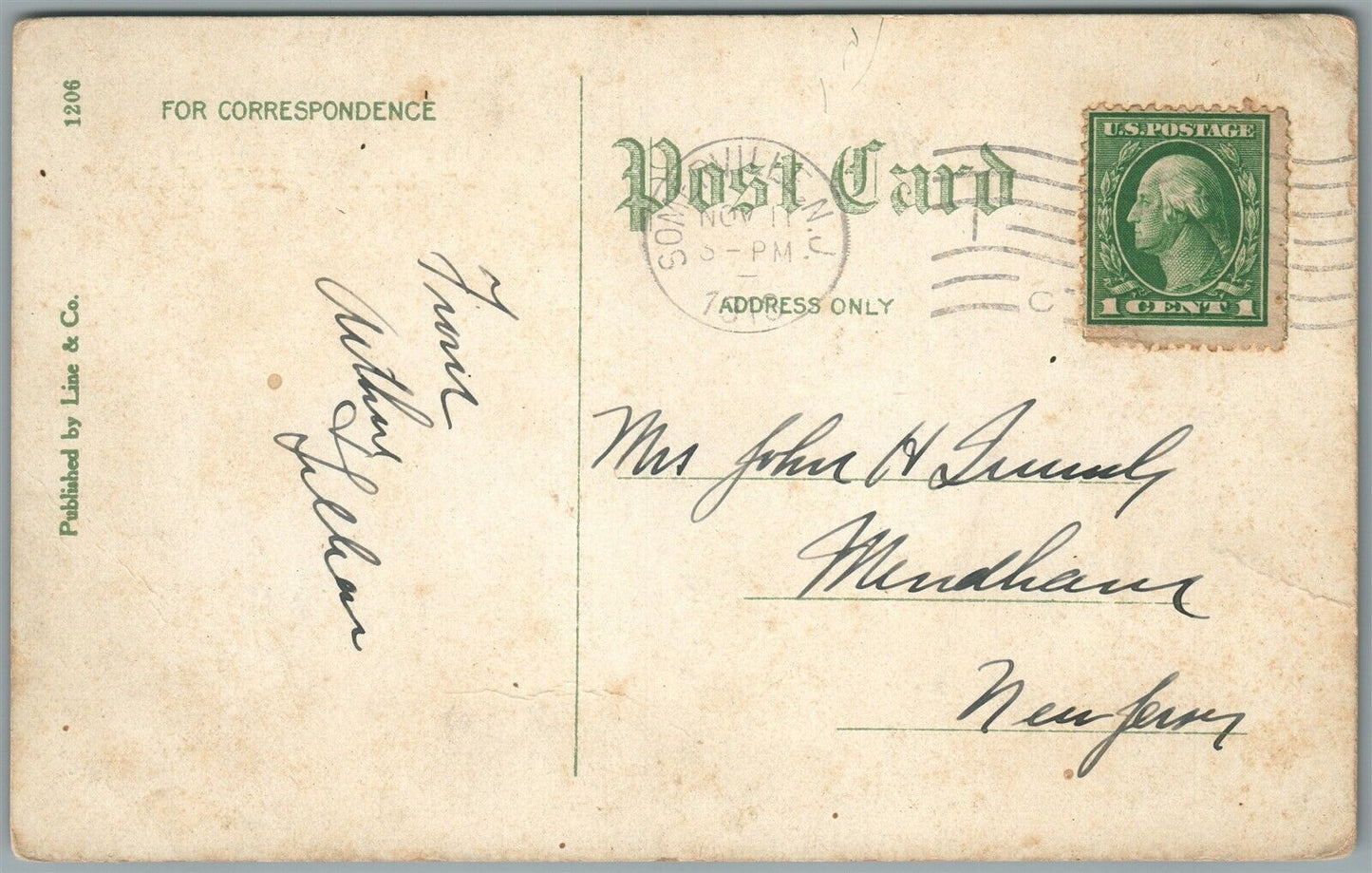 SOMERVILLE NJ WALLACE HOUSE ANTIQUE POSTCARD