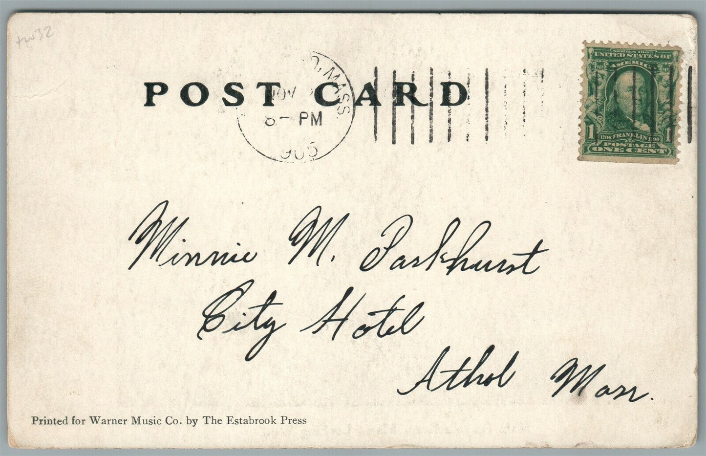 MARLBORO MA MAIN STREET ANTIQUE POSTCARD