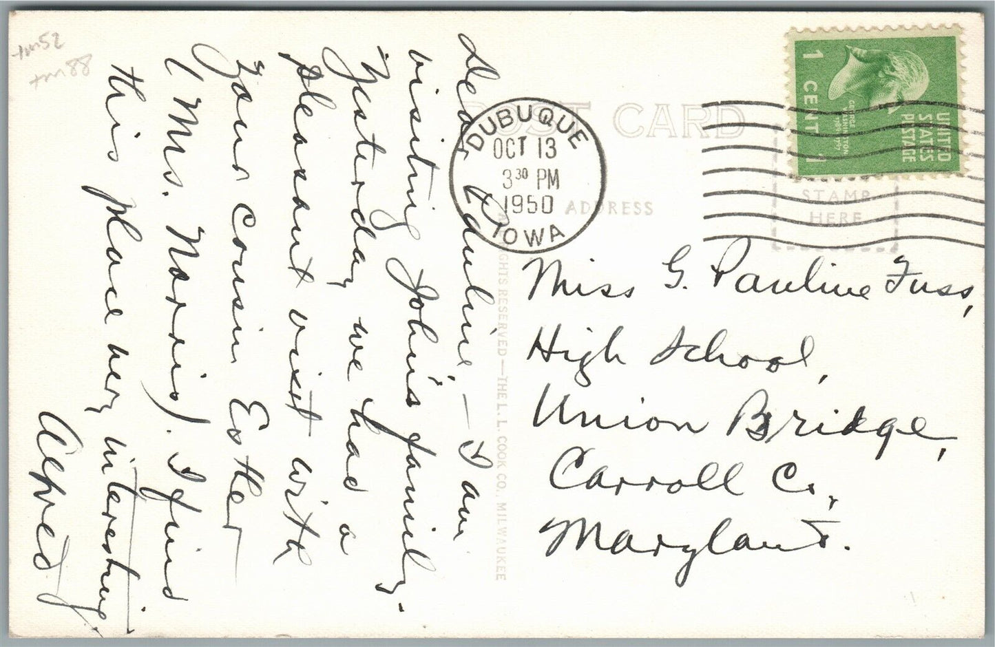 GRINNELL IA HERRICK CHAPEL VINTAGE REAL PHOTO POSTCARD RPPC