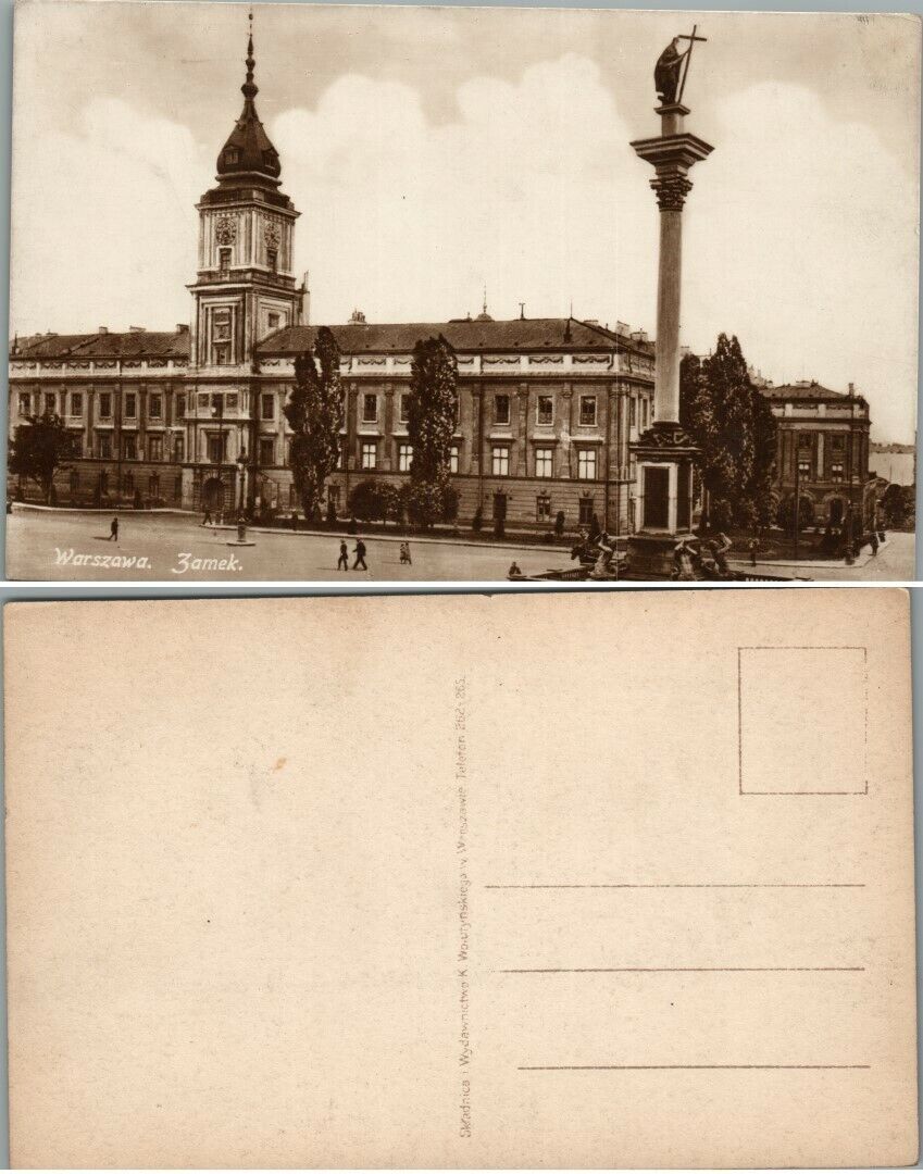 VINTAGE POLISH RPPC REAL PHOTO POSTCARD THE CASTLE WARSAW POLAND
