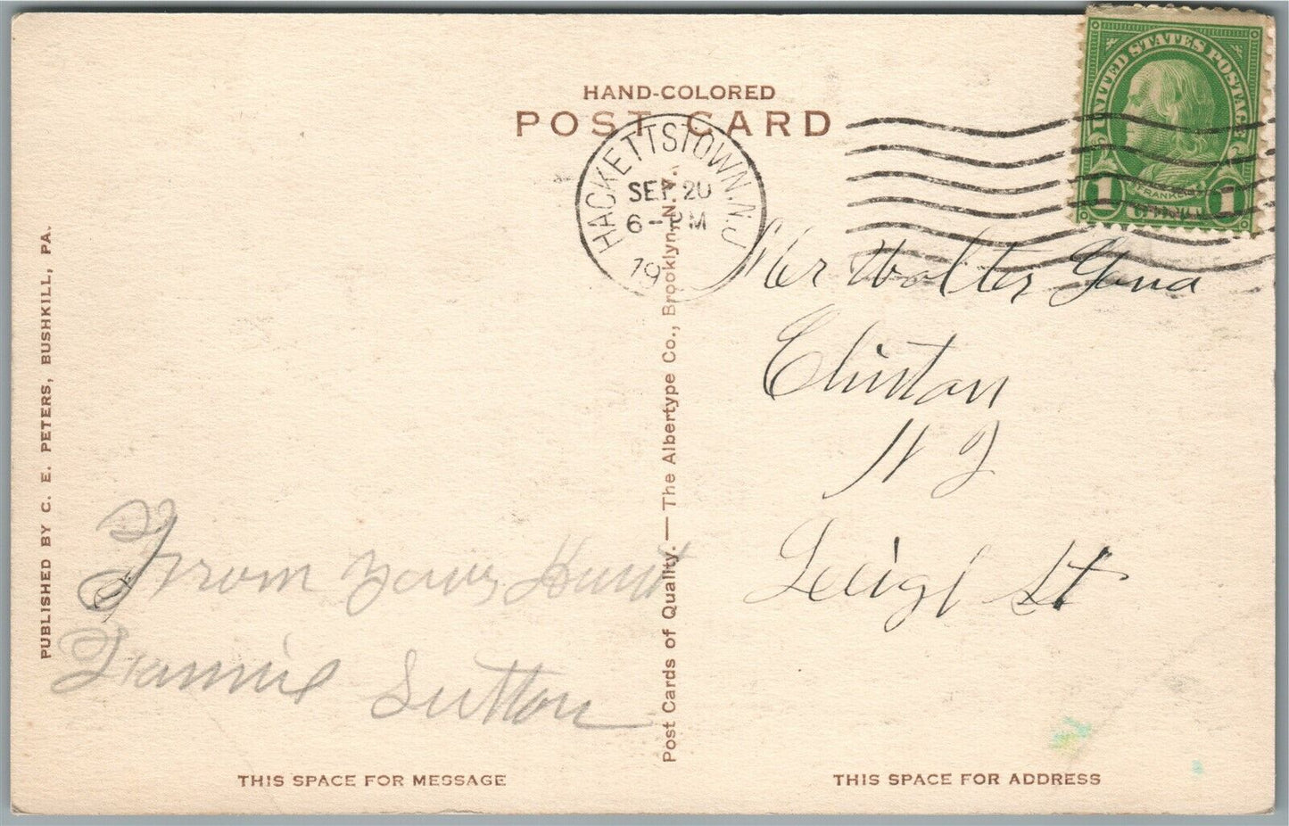 BUSHKILL FALLS PA PETERS HOUSE ANTIQUE POSTCARD