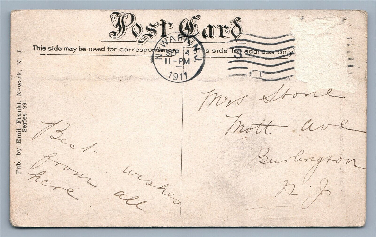 NEWARK NJ HOSPITAL FOR CHILDREN & WOMEN ANTIQUE POSTCARD