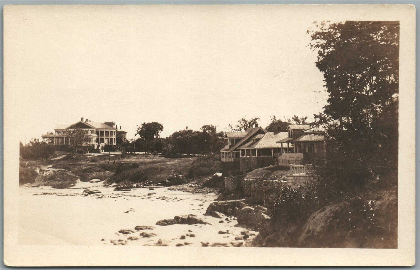 CAPE COTTAGE ME COAST HOUSES ANTIQUE REAL PHOTO POSTCARD RPPC