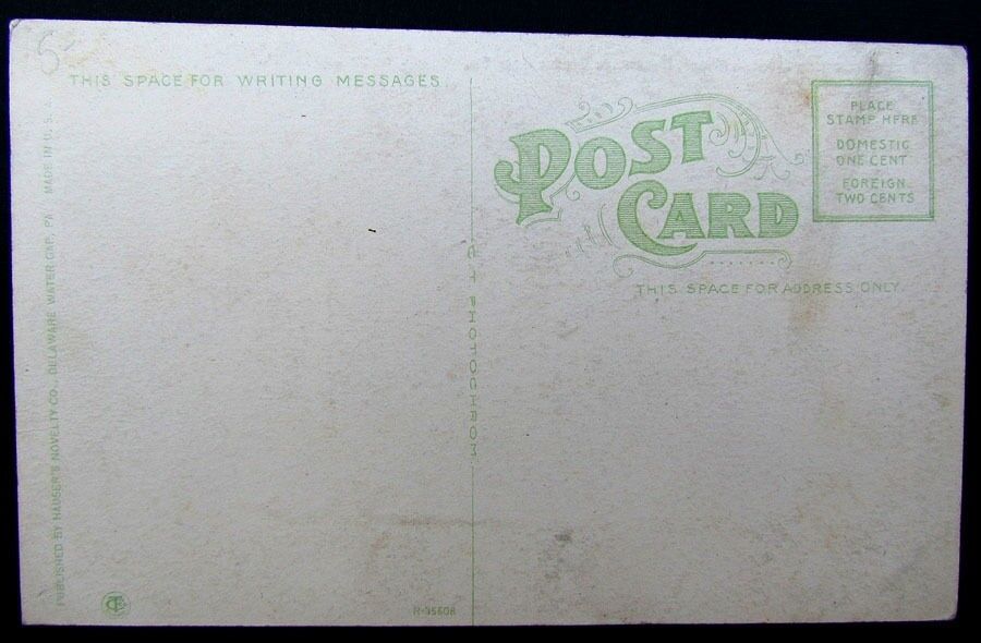 TROLLEY AT DELAWARE WATER GAP PA RAILWAY railroad train ANTIQUE POSTCARD