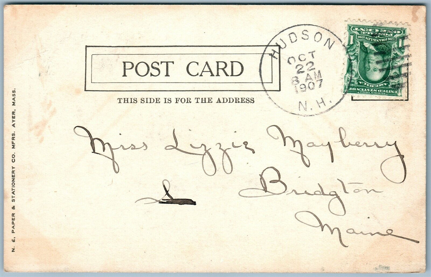 HUDSON NH WEBSTER SCHOOL ANTIQUE POSTCARD