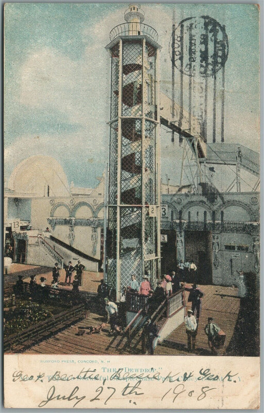 BROOKLYN NY CONEY ISLAND THE DEWDROP ANTIQUE POSTCARD