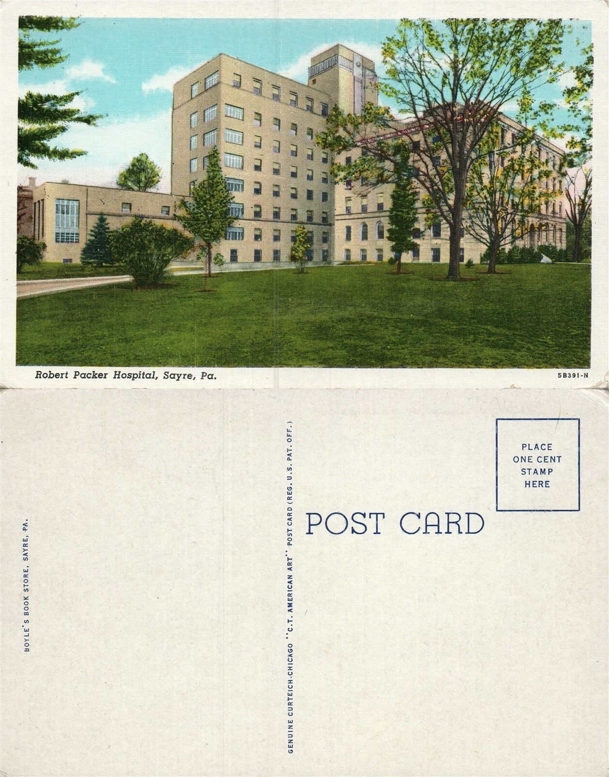 SAYRE PA ROBERT PACKER HOSPITAL VINTAGE POSTCARD