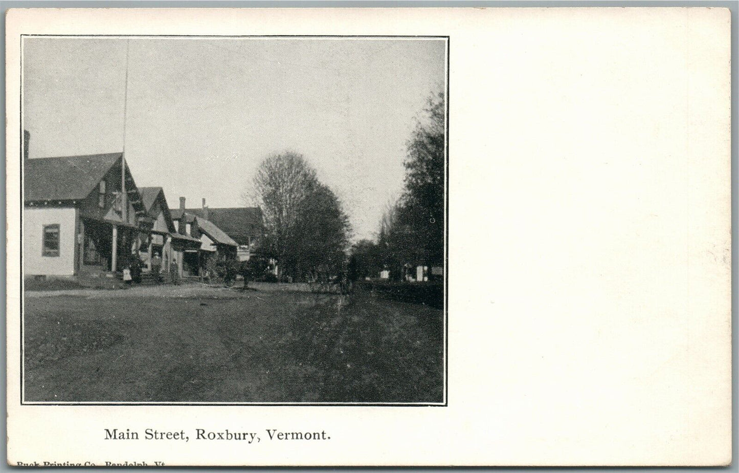 ROXBURY VT MAIN STREET ANTIQUE POSTCARD
