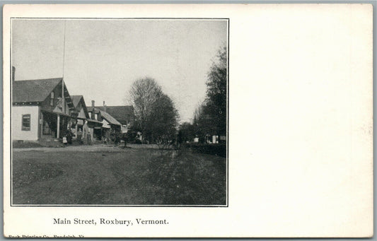 ROXBURY VT MAIN STREET ANTIQUE POSTCARD