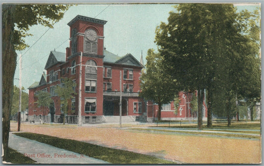 FREDONIA NY POST OFFICE ANTIQUE POSTCARD