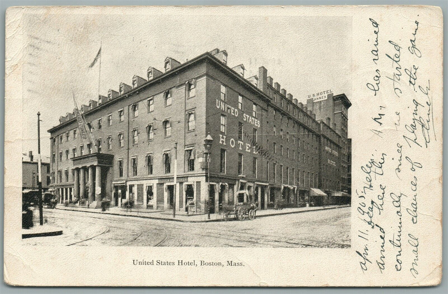 BOSTON MA UNITED STATES HOTEL ANTIQUE POSTCARD