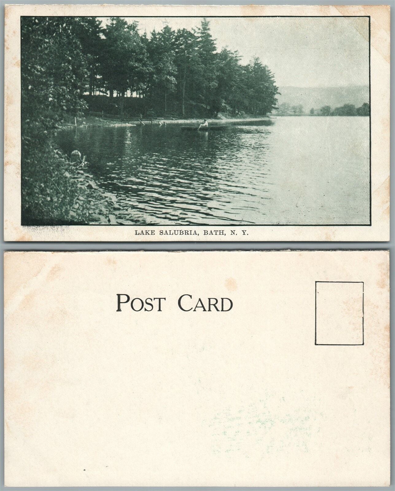 BATH N.Y. LAKE SALUBRIA UNDIVIDED ANTIQUE POSTCARD