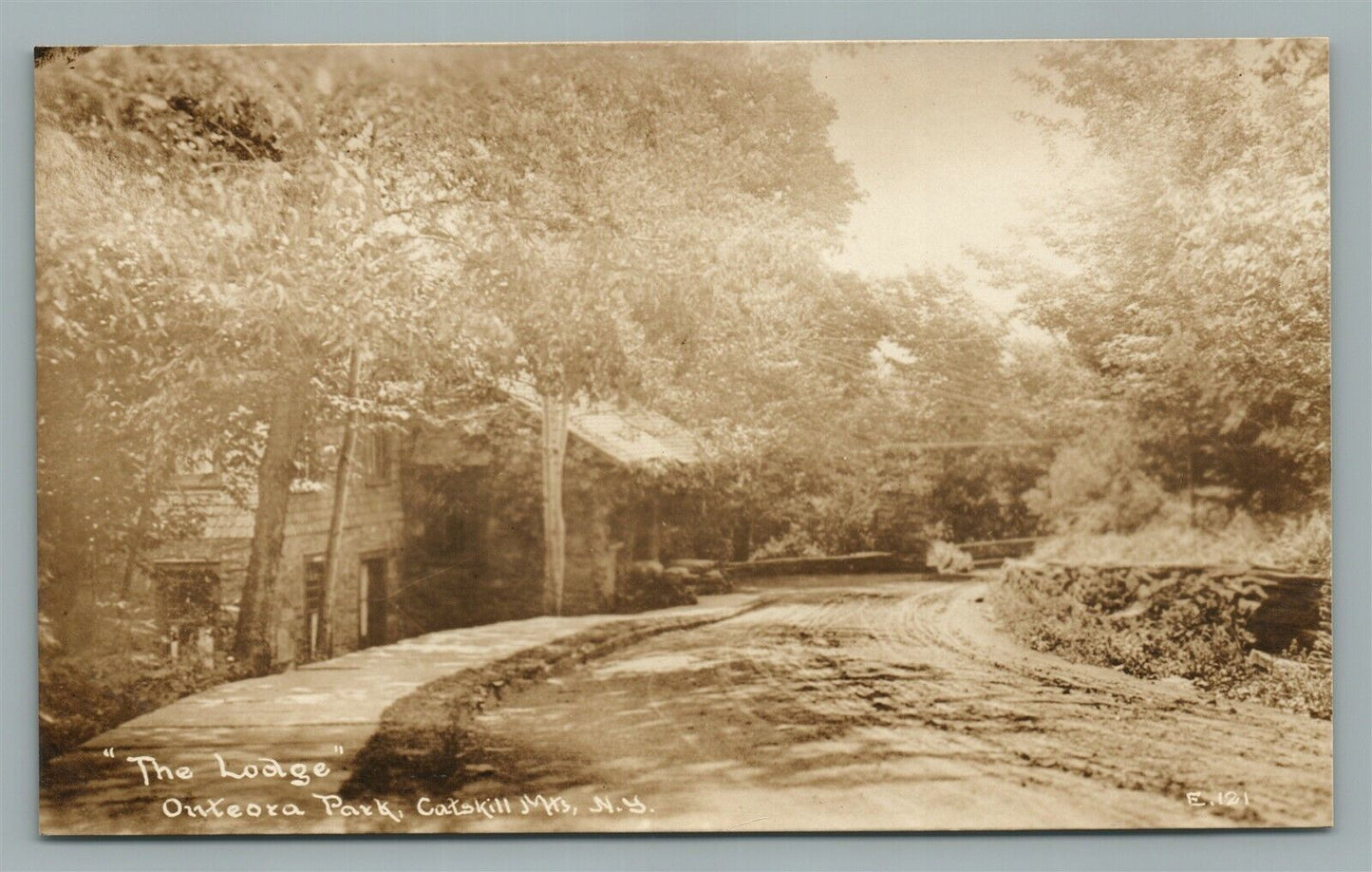 CATSKILL MTS NY TANNERSVILLE ONEORA PARK LODGE ANTIQUE REAL PHOTO POSTCARD RPPC