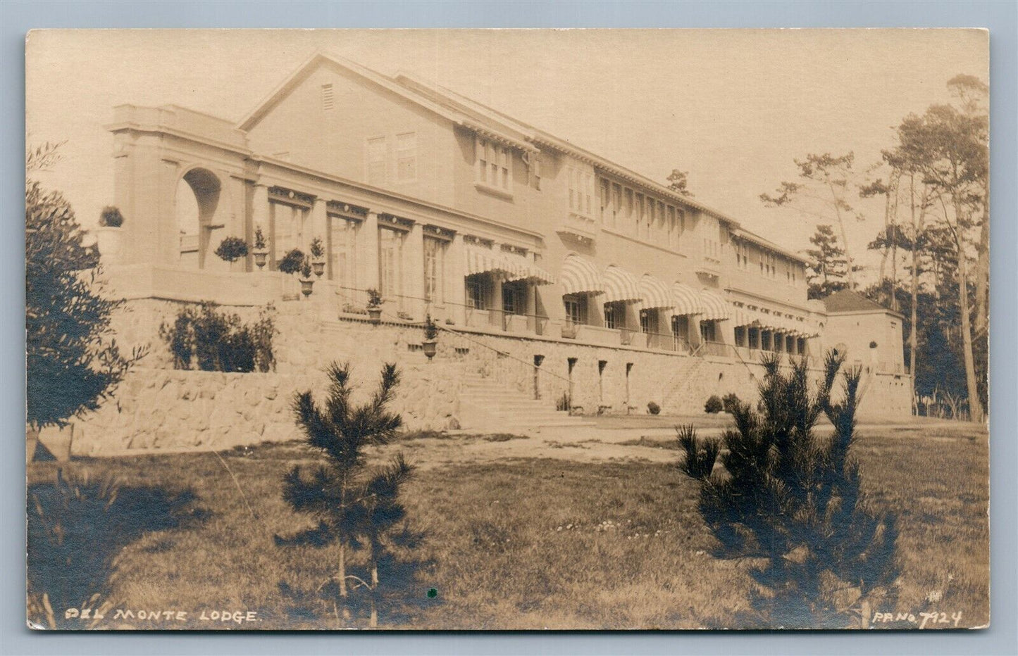 PEBBLE BEACH CA DEL MONTE LODGE ANTIQUE REAL PHOTO POSTCARD RPPC