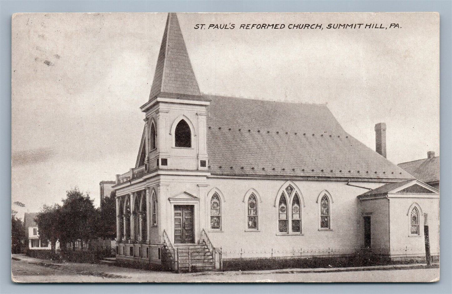 SUMMIT HILL PA ST.PAUL'S REFORMED CHURCH ANTIQUE POSTCARD