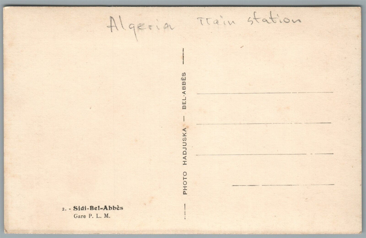 ALGERIA SIDI-BEL-ABES TRAIN STATION RAILROAD VINTAGE REAL PHOTO POSTCARD RPPC