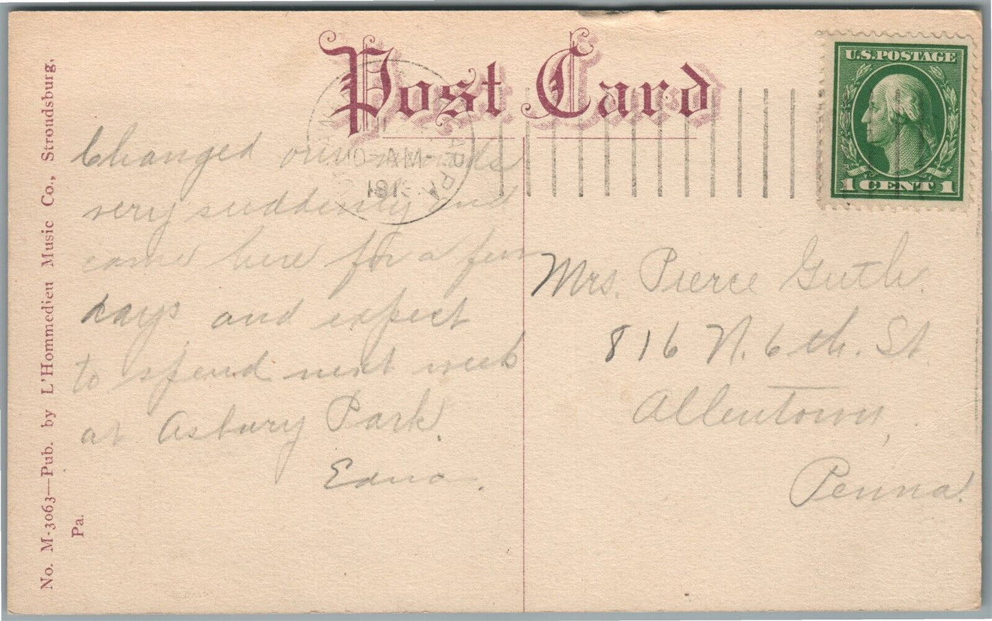 DELAWARE WATER GAP PA RAILROAD STATION RAILWAY DEPOT ANTIQUE POSTCARD