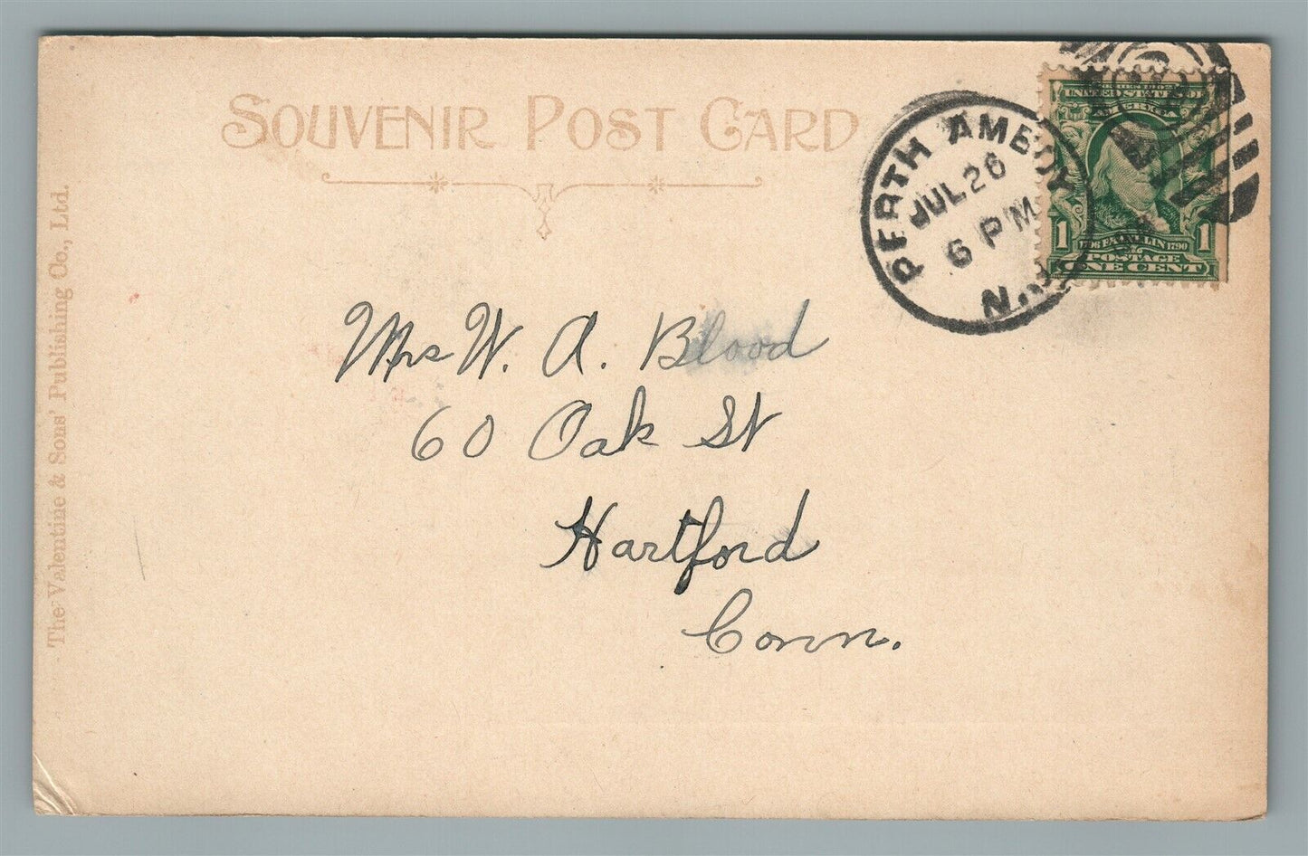 PERTH AMBOY NJ CITY HOSPITAL ANTIQUE POSTCARD