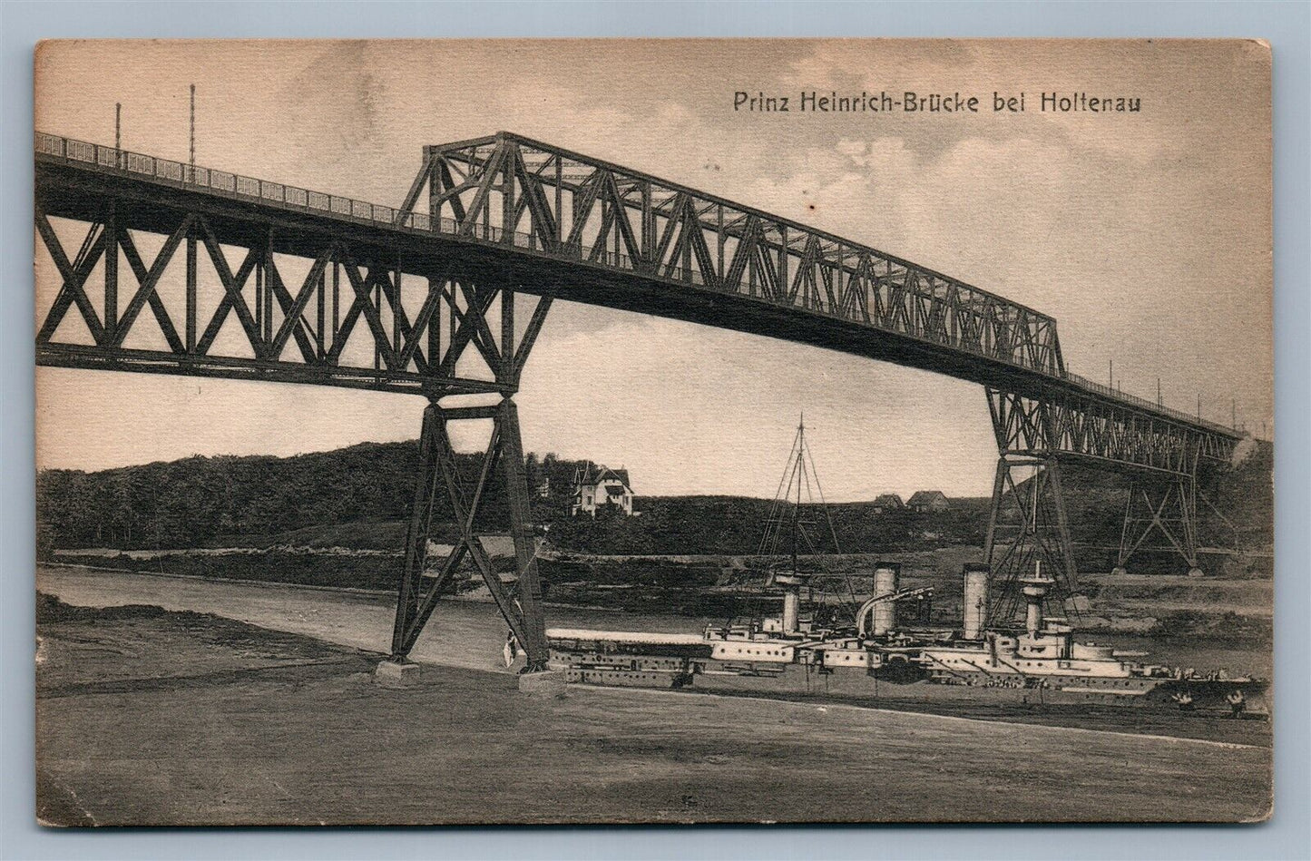 GERMANY PRINZ HEINRICH BRUCKE BEI HOLTENAU ANTIQUE POSTCARD