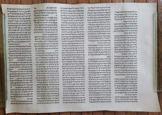 TORAH SCROLL FRAGMENT MANUSCRIPT on VELLUM ANTIQUE BIBLE GENESIS 1:2-5:19