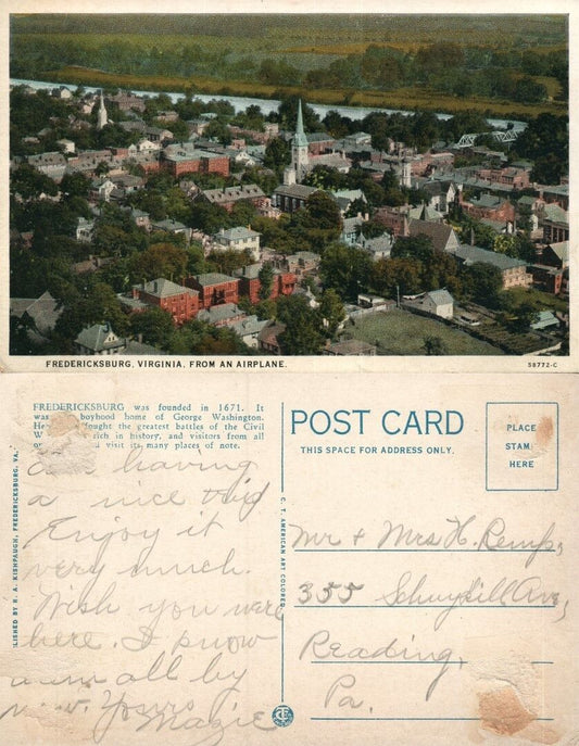 FREDERICKSBURG VA ANTIQUE POSTCARD