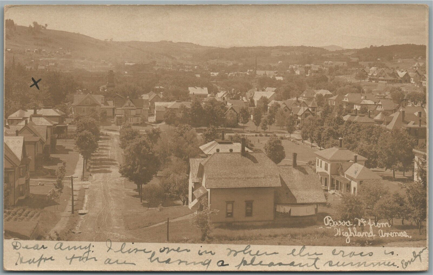 BARRE VT HIGHLAND AVENUE ANTIQUE REAL PHOTO POSTCARD RPPC