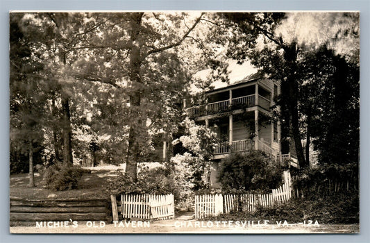 CHARLOTTESVILLE VA MICHIE'S OLD TAVERN ANTIQUE REAL PHOTO POSTCARD RPPC