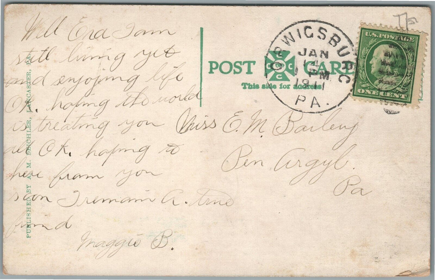 ORWIGSBURG PA SHOE FACTORIES ANTIQUE POSTCARD