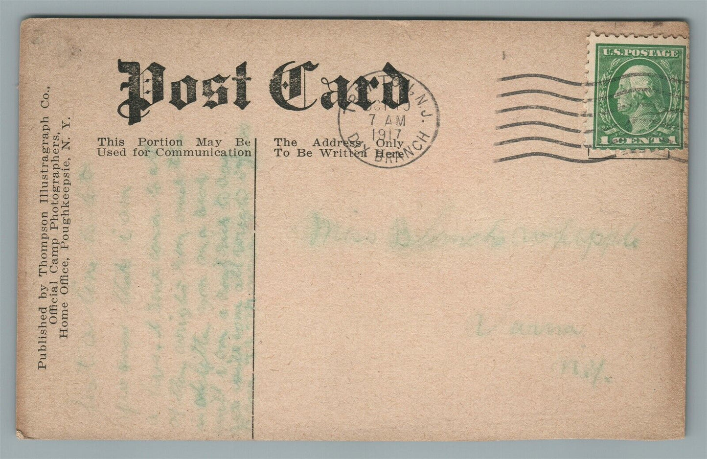 CAMP DIX NJ DIV. HEADQUARTERS ANTIQUE POSTCARD