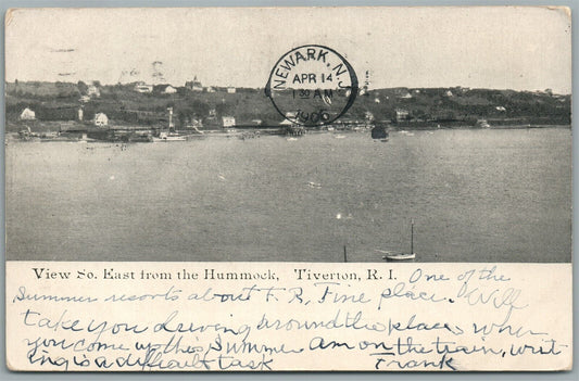 TIVERTON RI VIEW FROM HUMMOCK ANTIQUE POSTCARD
