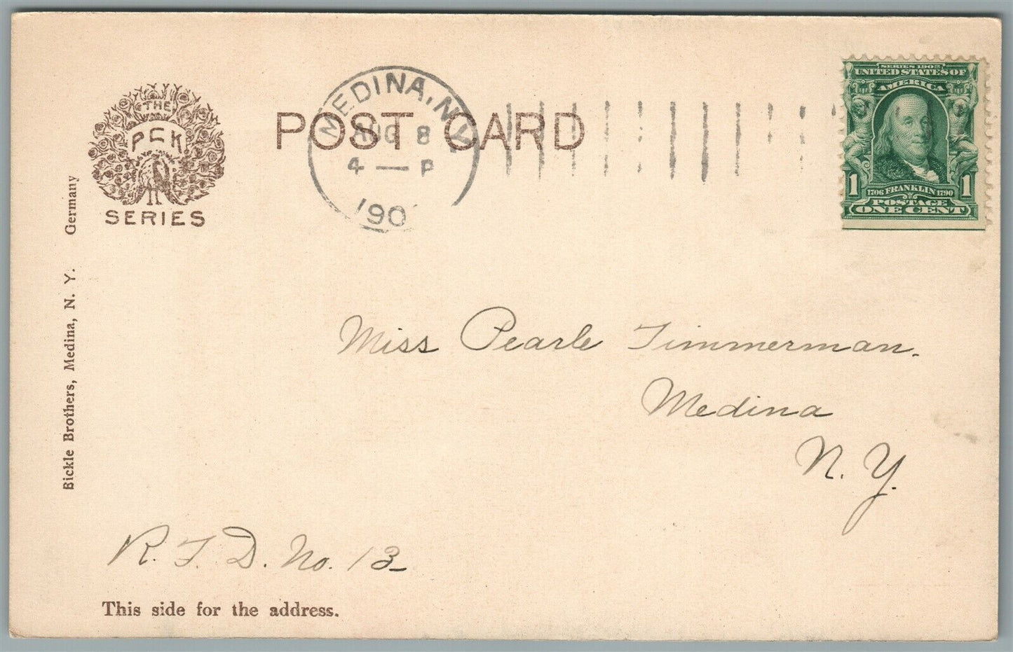 MEDINA NY PICNIC GROUNDS ANTIQUE POSTCARD