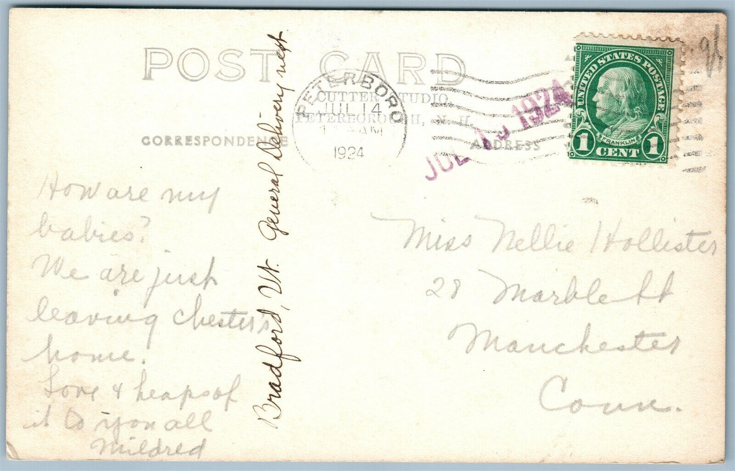 PETERSBOROUGH NH HISTORICAL BUILDING ANTIQUE REAL PHOTO POSTCARD RPPC