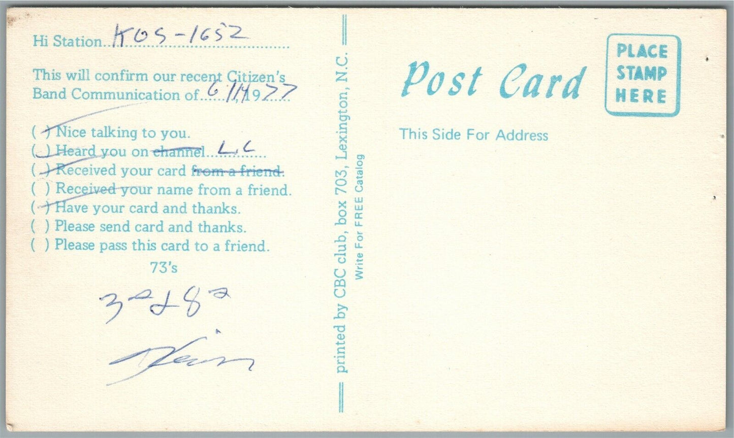 PEARL RIVER NY GREEN PHANTOM RADIO CARD ANTIQUE POSTCARD