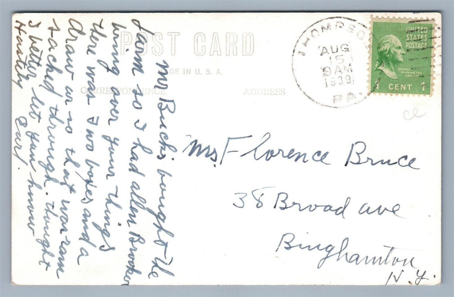 STARRUCCA PA KINGSBURY TOURIST HOME VINTAGE REAL PHOTO POSTCARD RPPC