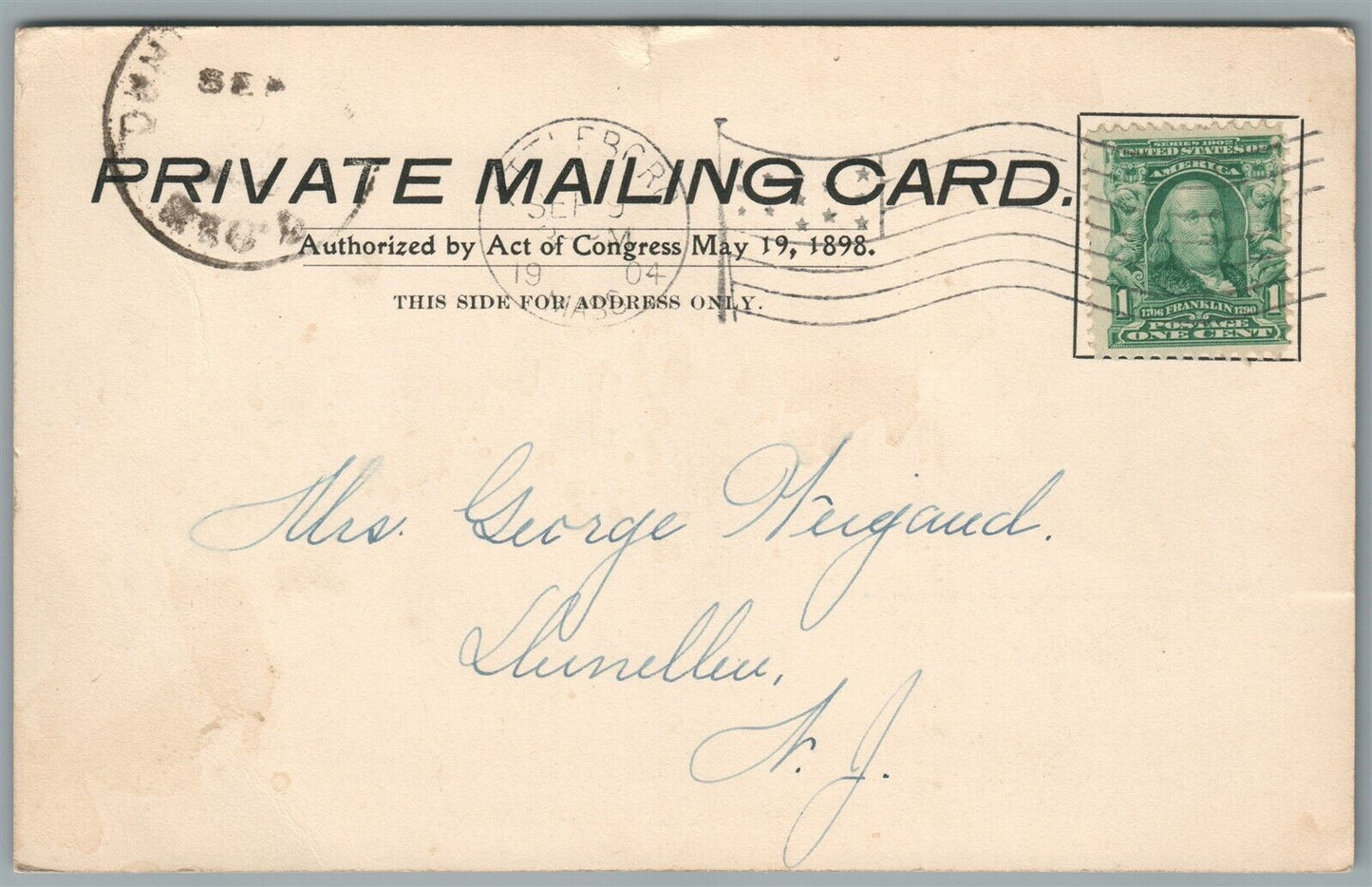 ATTLEBORO MA GOLF CLUB HOUSE ANTIQUE POSTCARD PRIVATE MAILING CARD