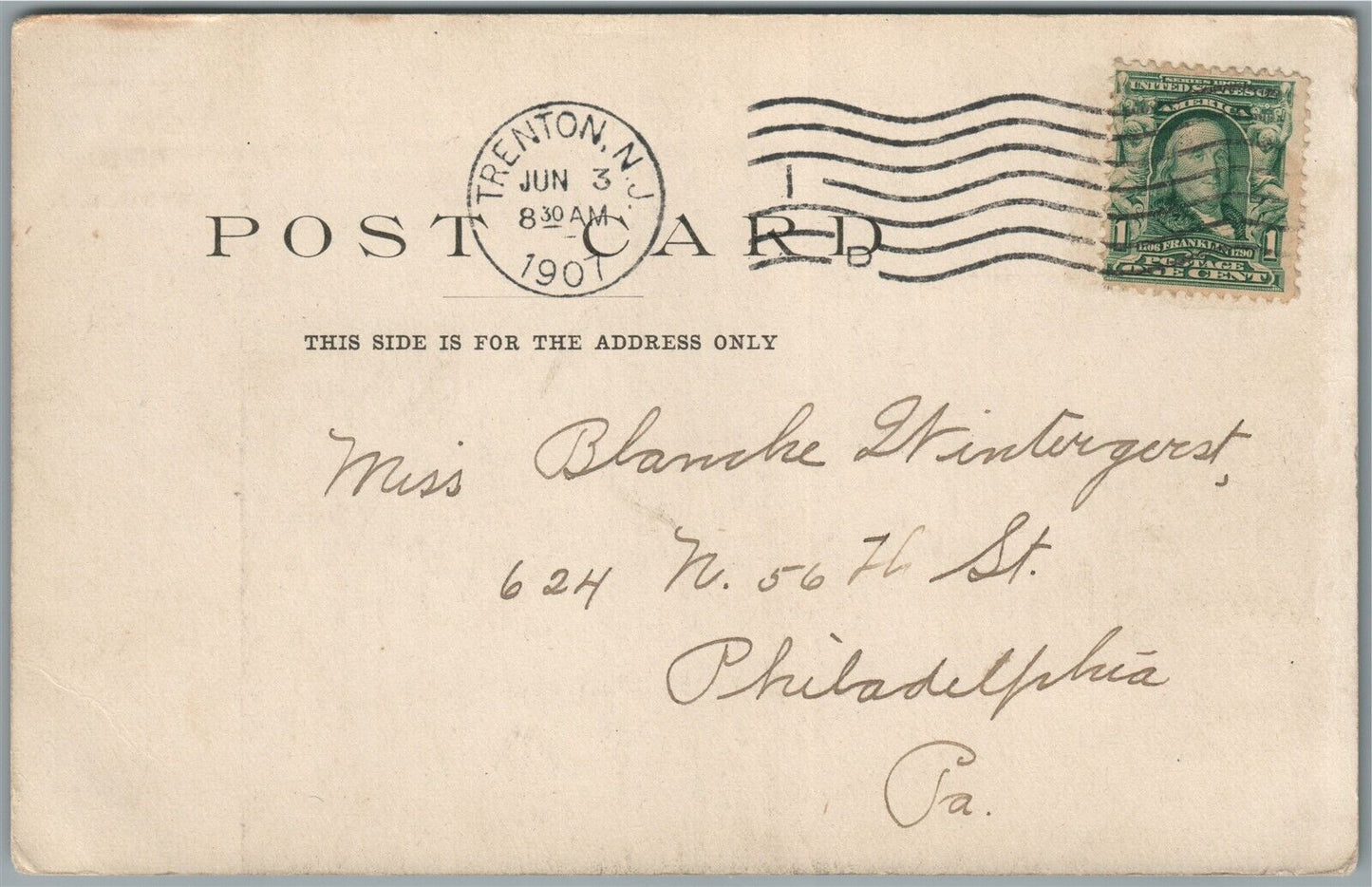 TRENTON NJ STATE HOME FOR GIRLS ANTIQUE POSTCARD